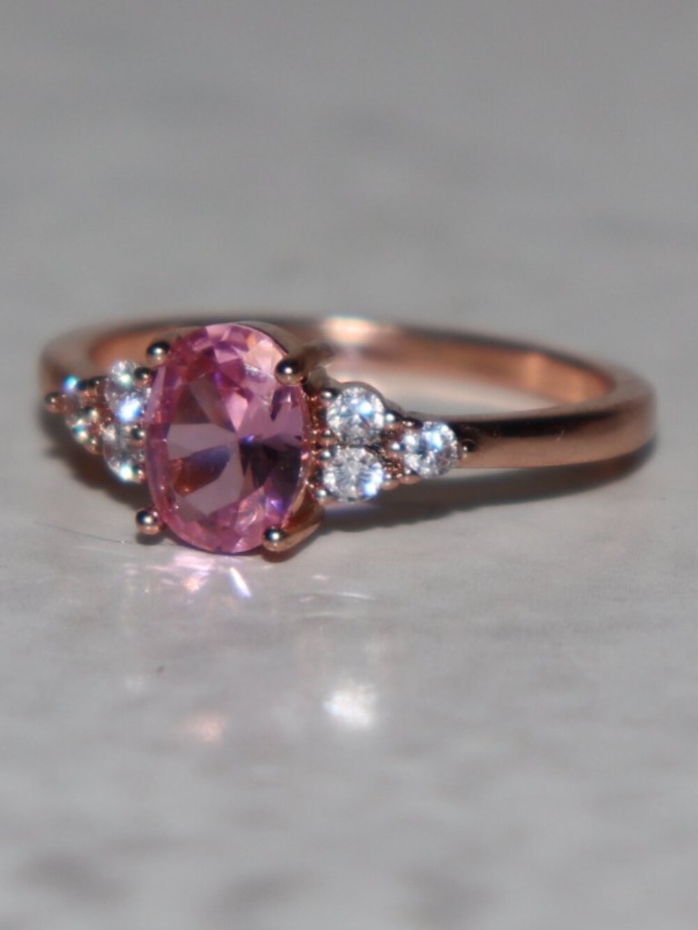 🌸✨ Rose Gold Pink Gem Ring · Size 9.25 · NWOT